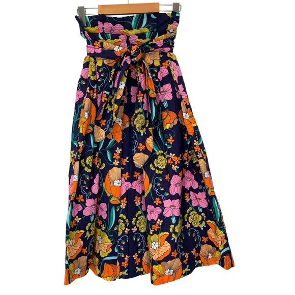 Anthropologie Corey Lynn Calter Skirt Womens Small Kyla Belted Mod Floral Artsy - Picture 5 of 9